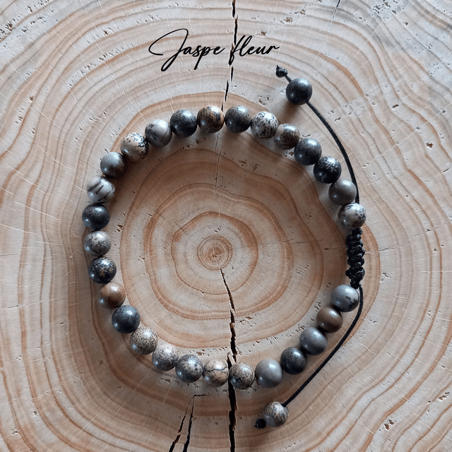 Bracelet ajustable en Jaspe fleur
