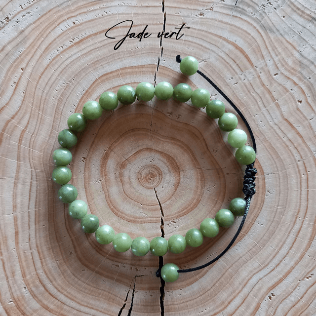 Bracelet ajustable en Jade vert