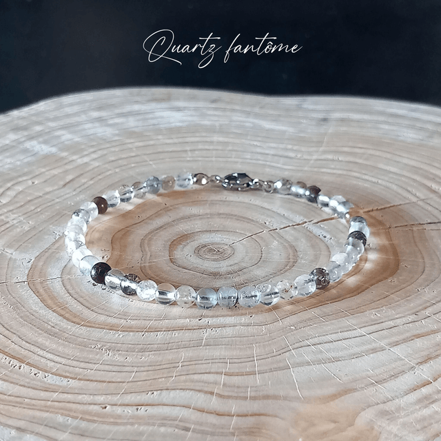 Bracelet fermoir en Quartz fantôme
