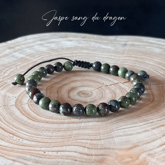 Bracelet ajustable en Jaspe sang de dragon