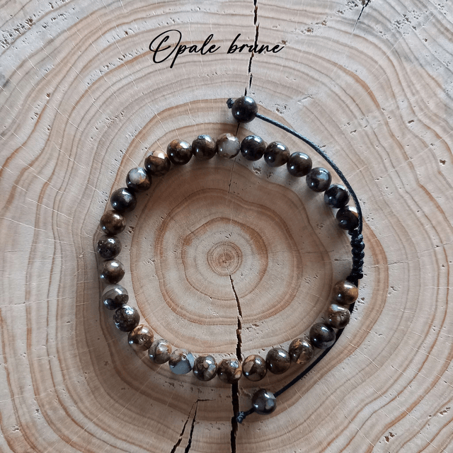 Bracelet ajustable en Opale brune