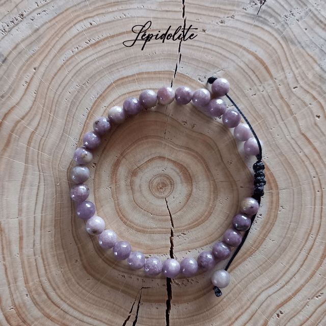 Bracelet ajustable en Lépidolite