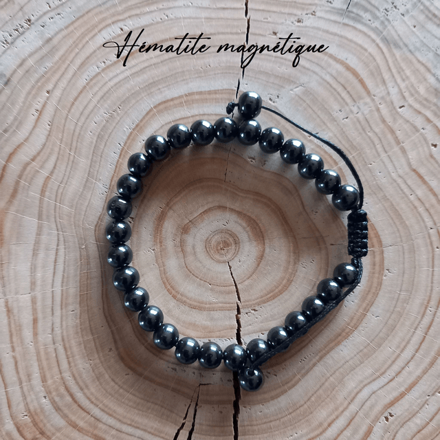 Bracelet ajustable en Hématite magnétique