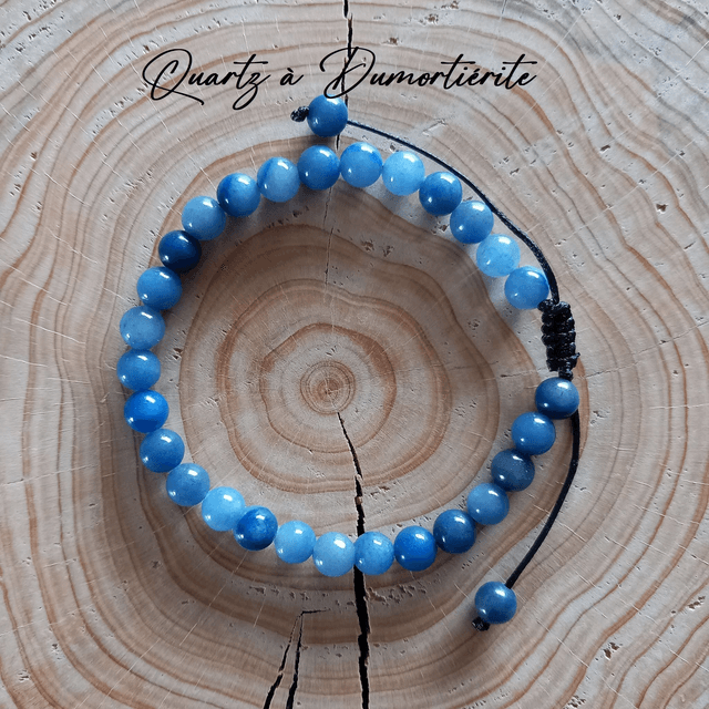 Bracelet ajustable en Quartz à Dumortiérite