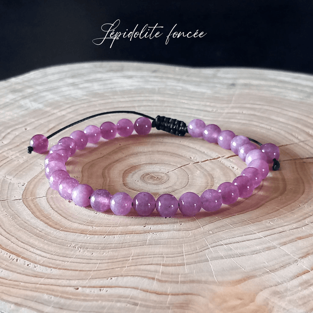 Bracelet ajustable en Lépidolite