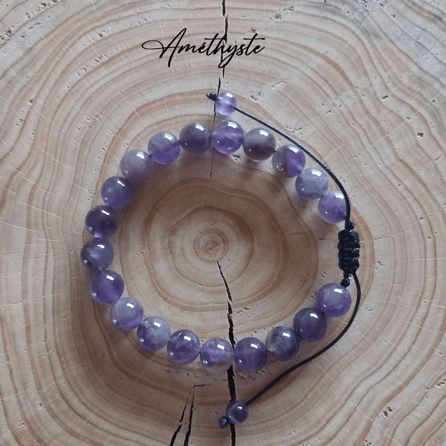 Bracelet ajustable en Améthyste