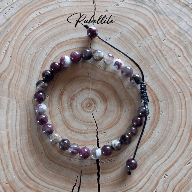 Bracelet ajustable en Rubellite (Tourmaline rose)