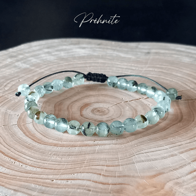 Bracelet ajustable en Préhnite