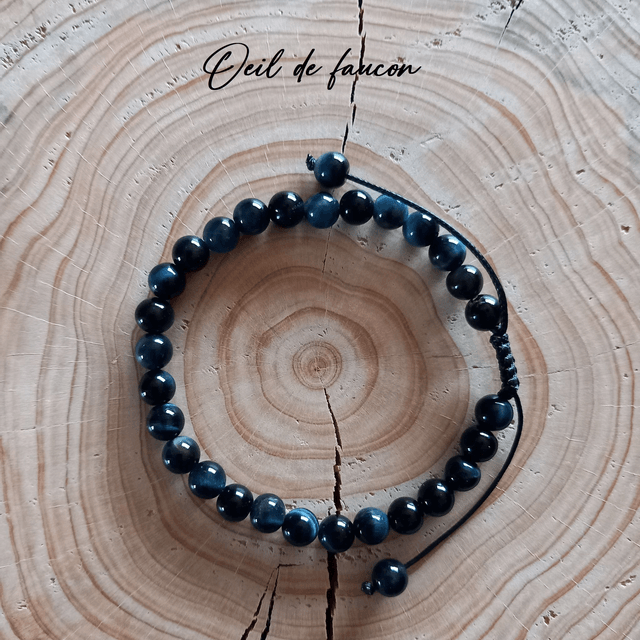 Bracelet ajustable en Oeil de faucon
