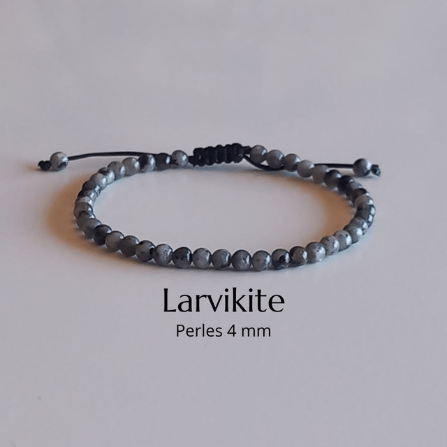 Bracelet ajustable en Larvikite