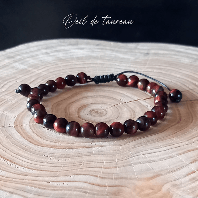 Bracelet ajustable en Oeil de taureau