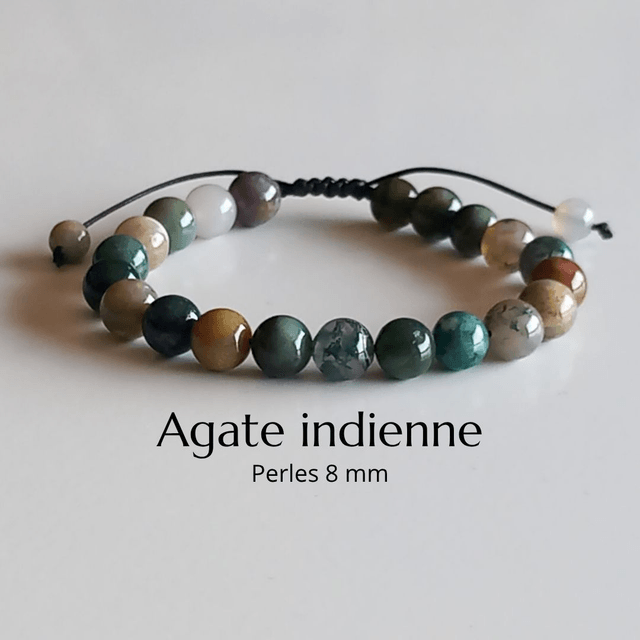 Bracelet ajustable en Agate indienne