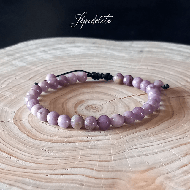 Bracelet ajustable en Lépidolite