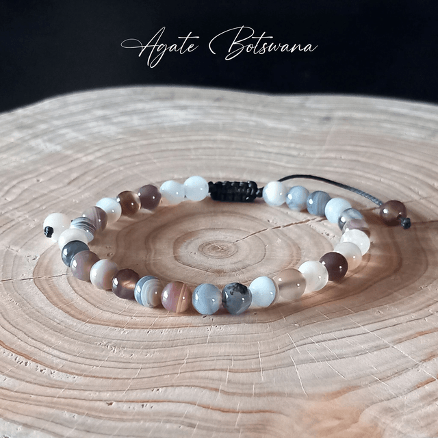 Bracelet ajustable en Agate Botswana