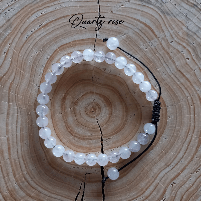 Bracelet ajustable en Quartz rose
