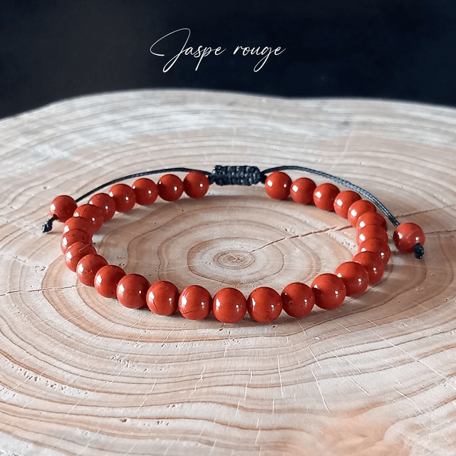 Bracelet ajustable en Jaspe rouge