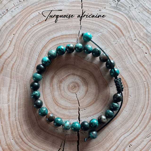 Bracelet ajustable en Turquoise africaine