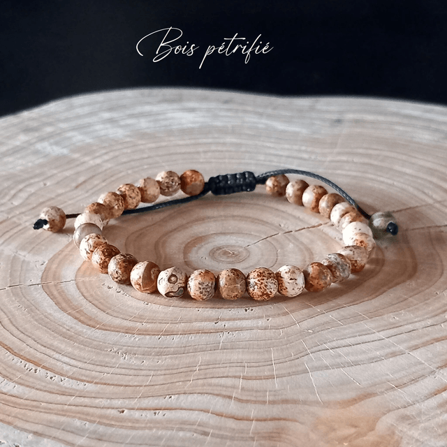 Bracelet ajustable en Bois pétrifié