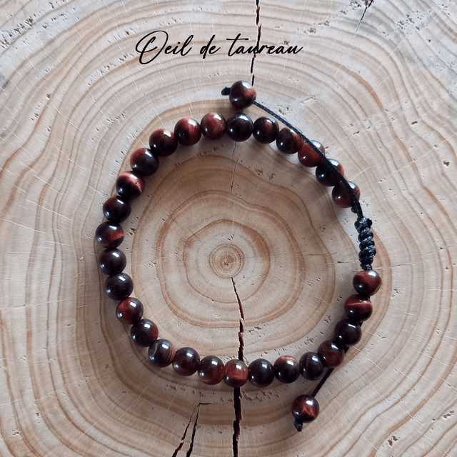 Bracelet ajustable en Oeil de taureau