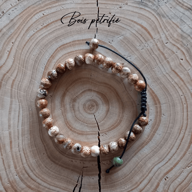 Bracelet ajustable en Bois pétrifié