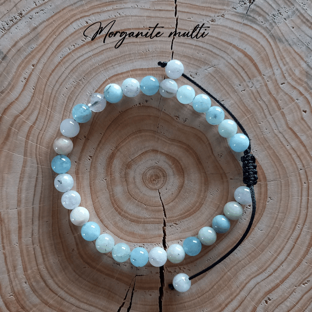 Bracelet ajustable en Morganite multicolore