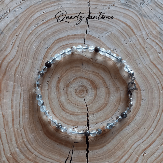 Bracelet fermoir en Quartz fantôme