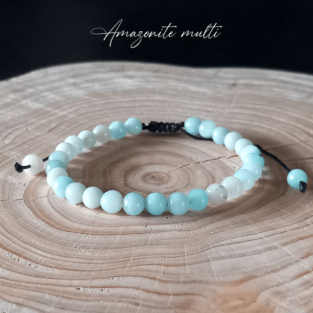 Bracelet ajustable en Amazonite multi
