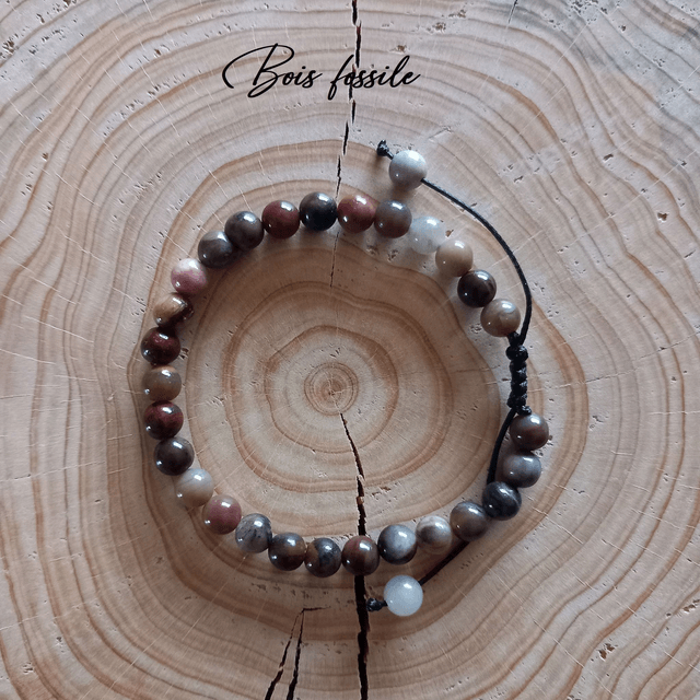 Bracelet ajustable en Bois fossile