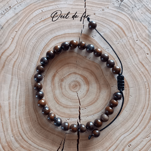 Bracelet ajustable en Oeil de fer