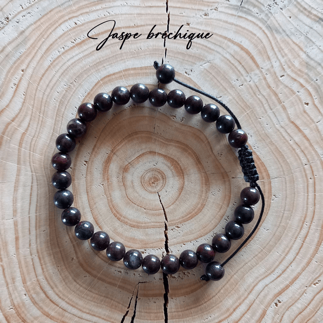 Bracelet ajustable en Jaspe bréchique
