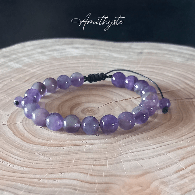 Bracelet ajustable en Améthyste