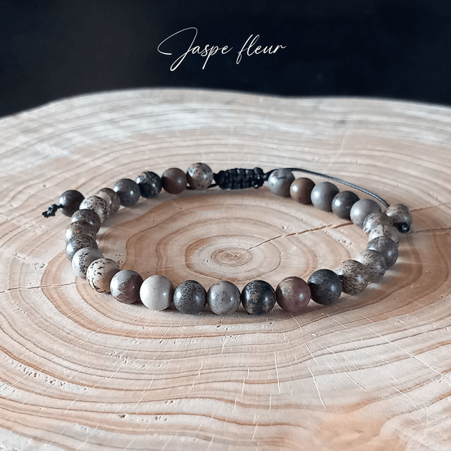 Bracelet ajustable en Jaspe fleur