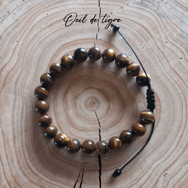 Bracelet ajustable en Oeil de tigre