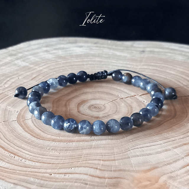 Bracelet ajustable en Iolite (Cordiérite)