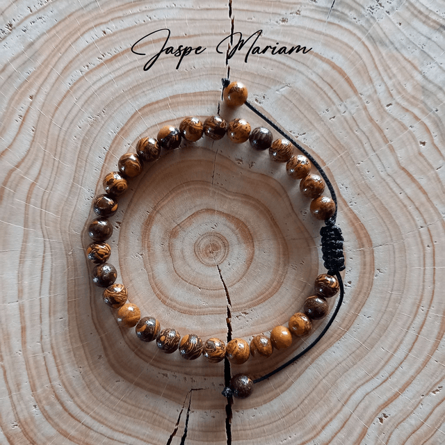 Bracelet ajustable en Jaspe Mariam (Jaspe peau d'éléphant)