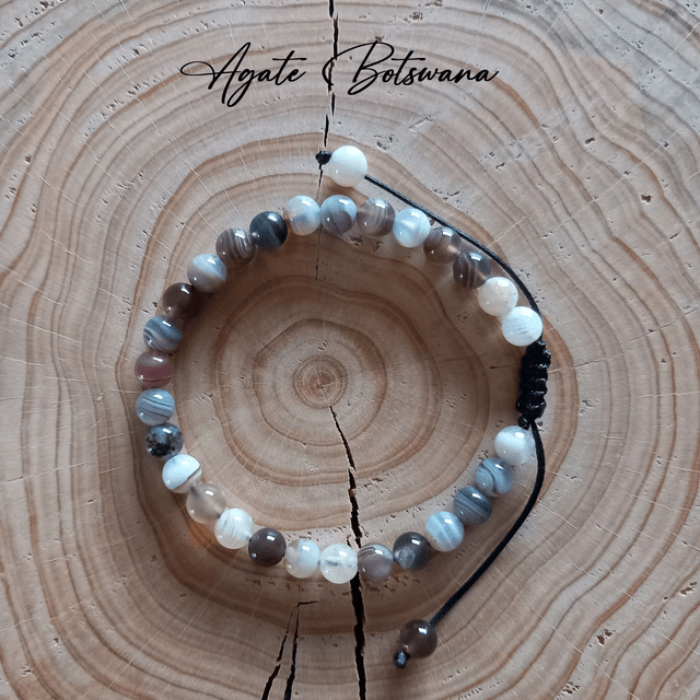 Bracelet ajustable en Agate Botswana