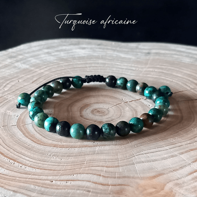 Bracelet ajustable en Turquoise africaine