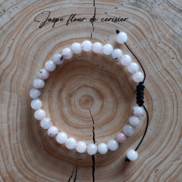 Bracelet ajustable en Jaspe fleur de cerisier
