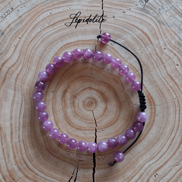 Bracelet ajustable en Lépidolite
