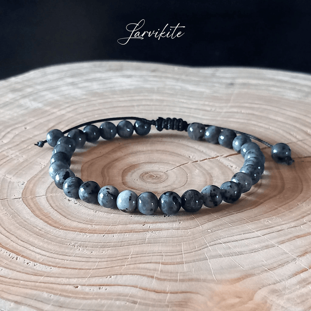 Bracelet ajustable en Larvikite