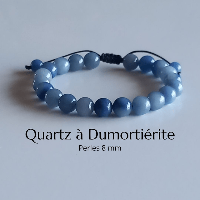 Bracelet ajustable en Quartz à Dumortiérite