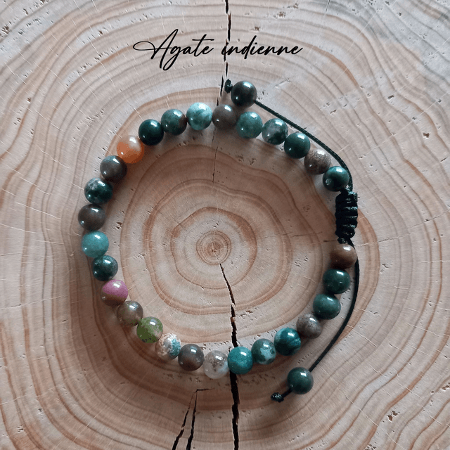 Bracelet ajustable en Agate indienne