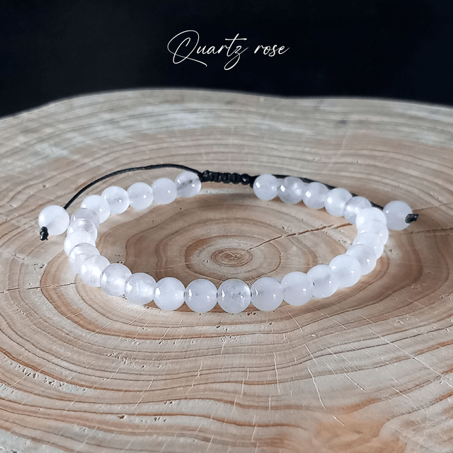 Bracelet ajustable en Quartz rose