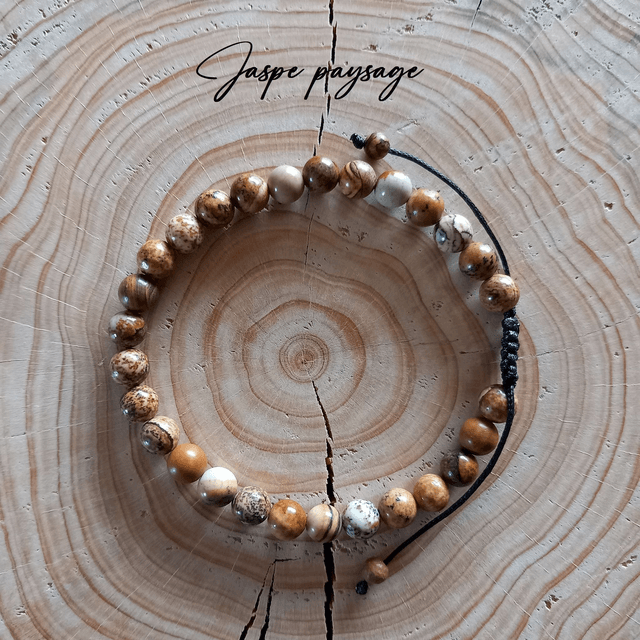 Bracelet ajustable en Jaspe paysage
