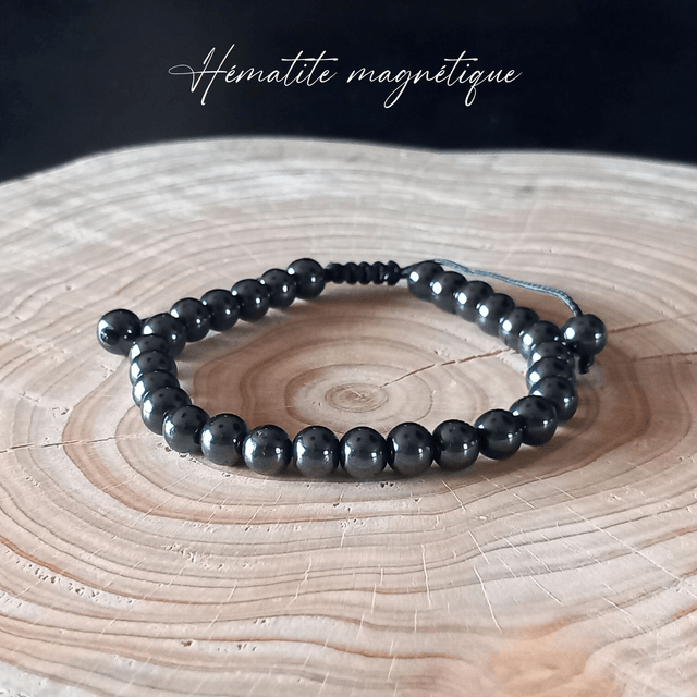 Bracelet ajustable en Hématite magnétique