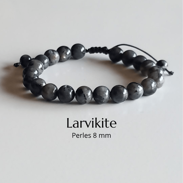 Bracelet ajustable en Larvikite