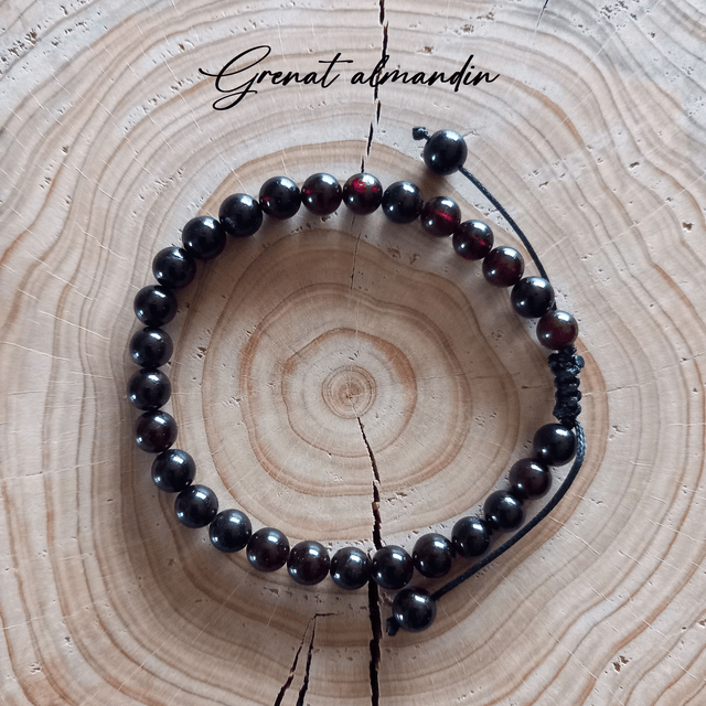 Bracelet ajustable en Grenat almandin