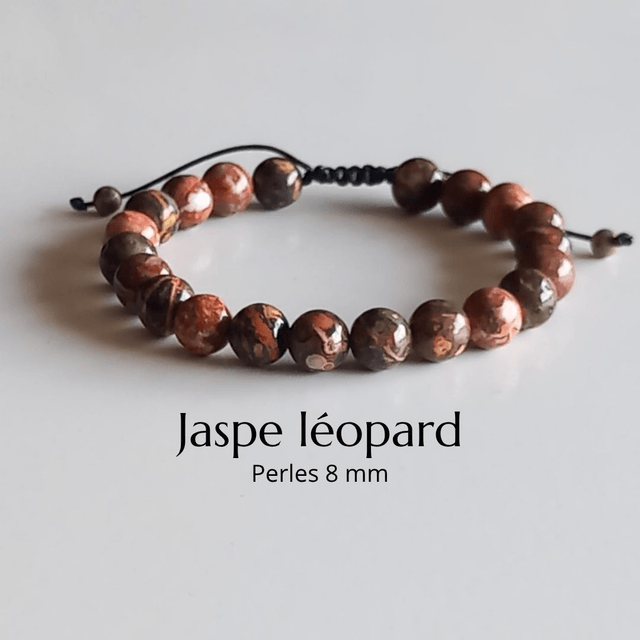 Bracelet ajustable en Jaspe léopard