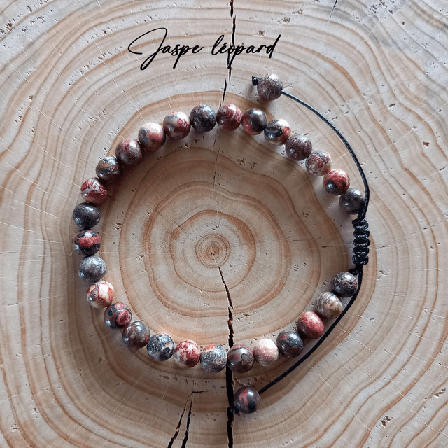 Bracelet ajustable en Jaspe léopard