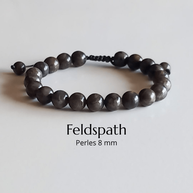 Bracelet ajustable en Feldspath arc en ciel